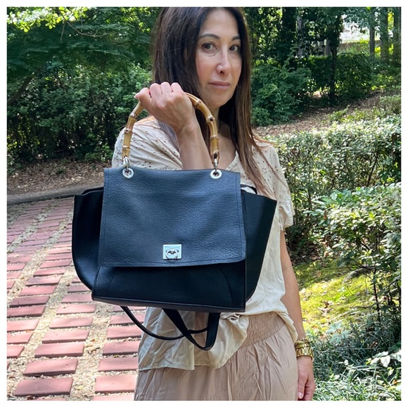 09 Chic Black Satchel Bag From Paris - Picture 3 of 6